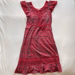 Love Shack Fancy, Madeline Midi Dress, Ruby Red